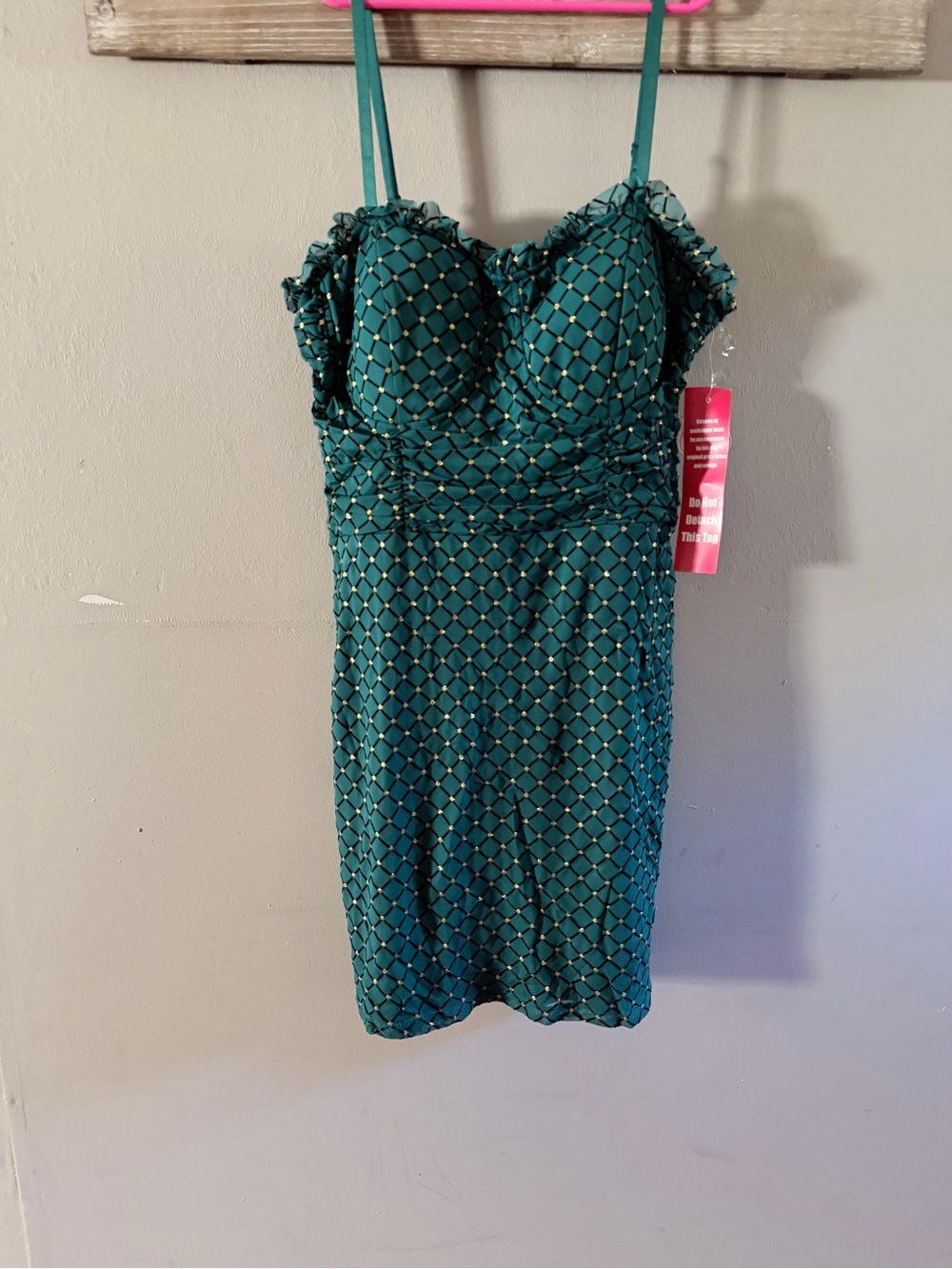 AUW Emerald Quilted Bustier Mini Dress